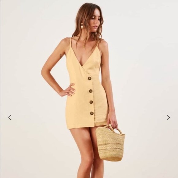 Reformation - Cayman Dress - Yellow Parmesan - Size XS - Picture 1 of 4